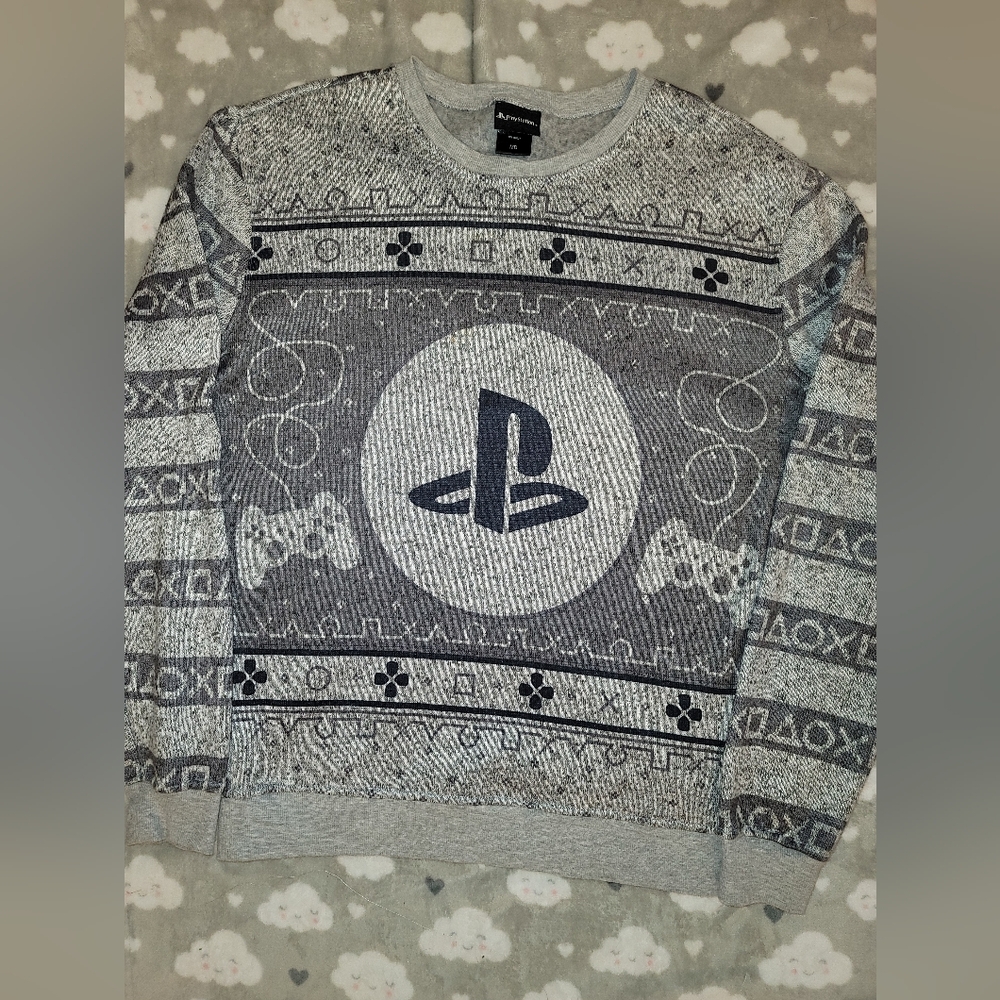 PlayStation fleece "Ugly Christmas Sweater" men's size M
